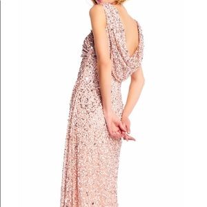 Adrianna Papell Blush Pink Sequin Dress Size 8